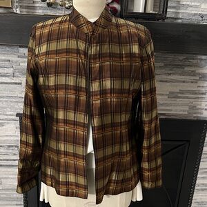 MSK Brown and Tan Checkered Jacket
